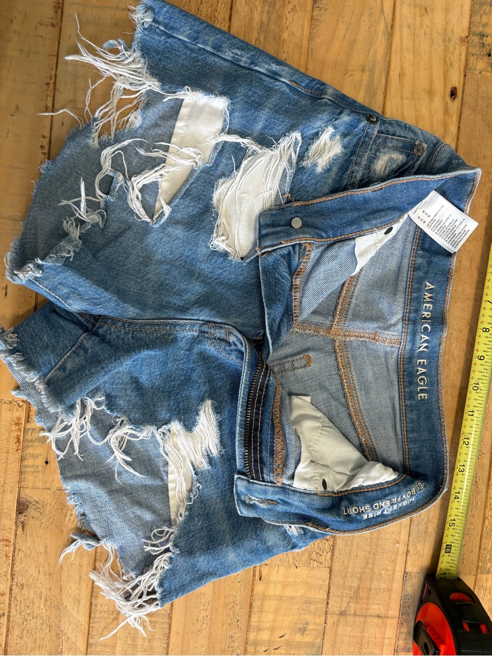 American Eagle Outfitters Distressed Light Blue Denim Jean Shorts